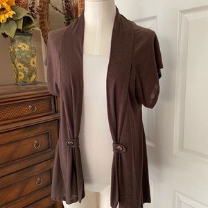 4 for $10 Short sleeve brown sweater jacket size small